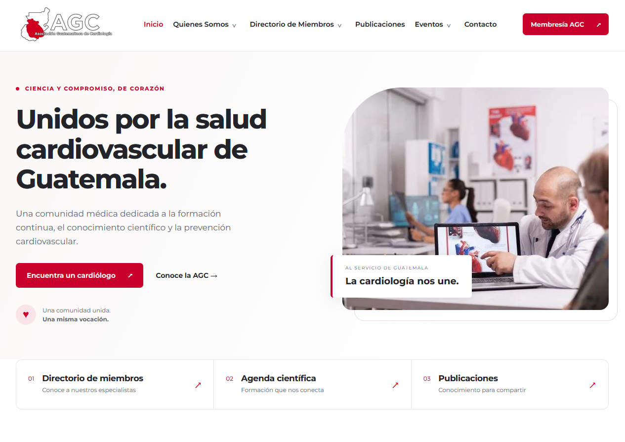 Captura del proyecto Asociación Guatemalteca de Cardiología